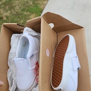 Vans Kids White Slip-On Shoes